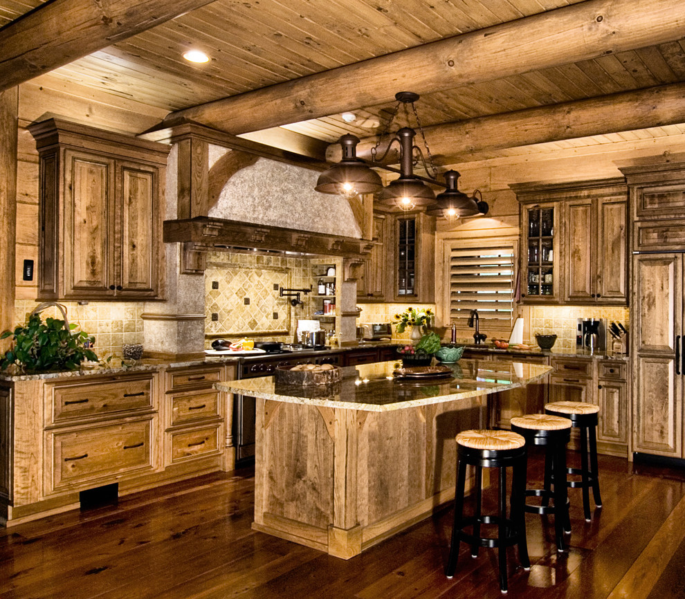 Inspiration for a rustic kitchen remodel in Charlotte