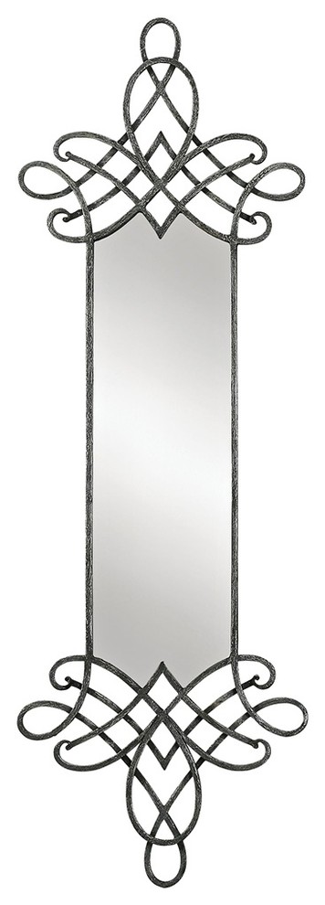 Celestia 58" High Olive Gray And Silver Metal Wall Mirror
