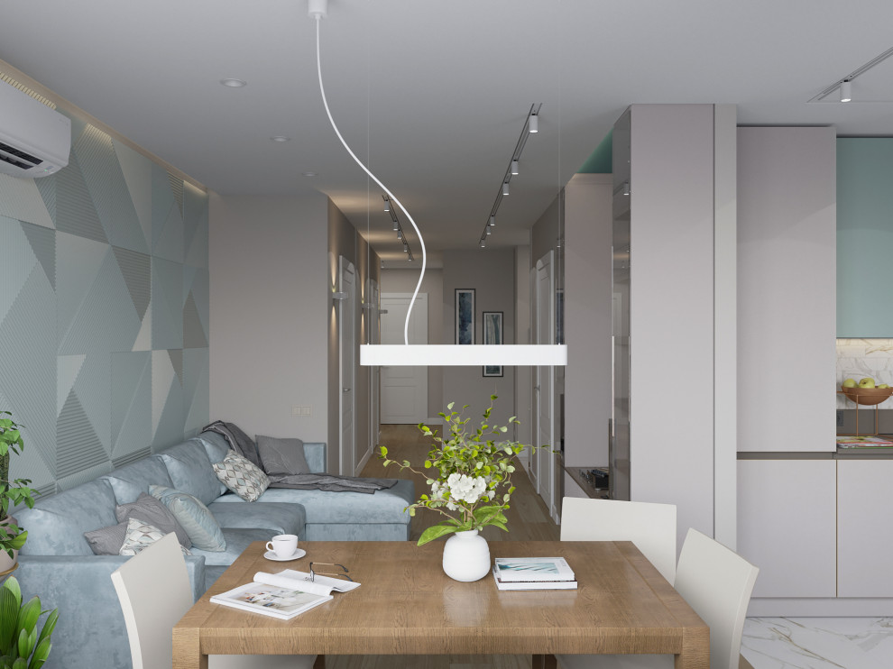 Квартира 110 м2. Природный аквамарин