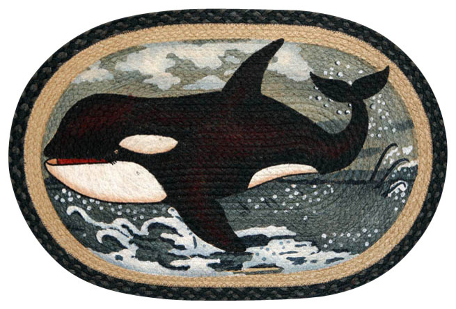 1069 Whale Licensed Art Print Oval Rug 20in.x30in.