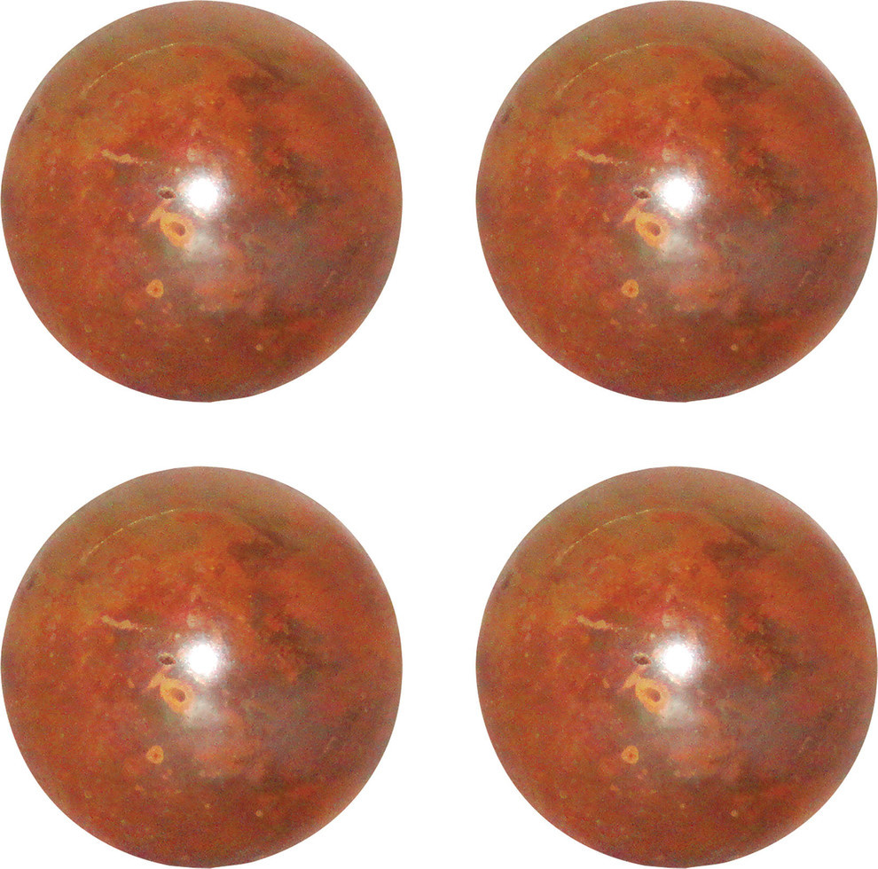 Bali Spheres Decor, Burned Copper, 4", Set of 4