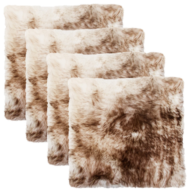 4Pack New Zealand Sheepskin Chair Seat Pad 17"X17" Contemporary