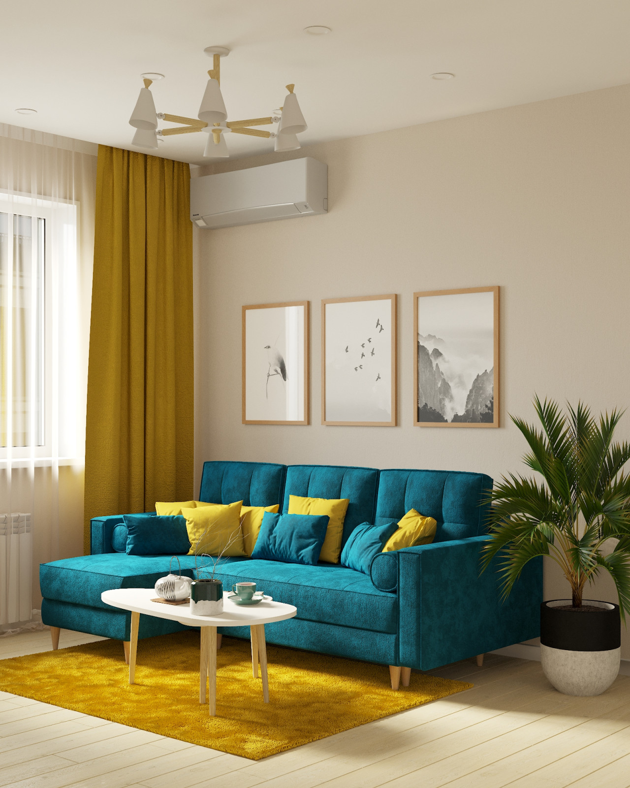 Проект однокомнатной квартиры «Яркий СКАНДИ» для прекрасной молодой особы