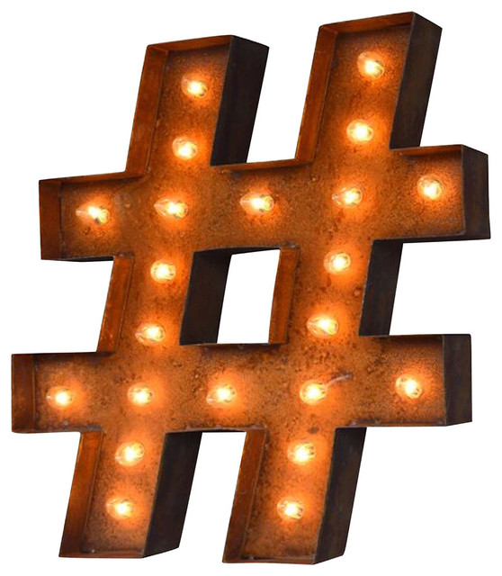 2 Hashtag Icon Contemporary Novelty Lighting By Iconics