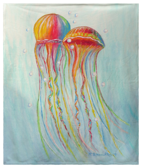 Betsy Drake Colorful Jellyfish Throw