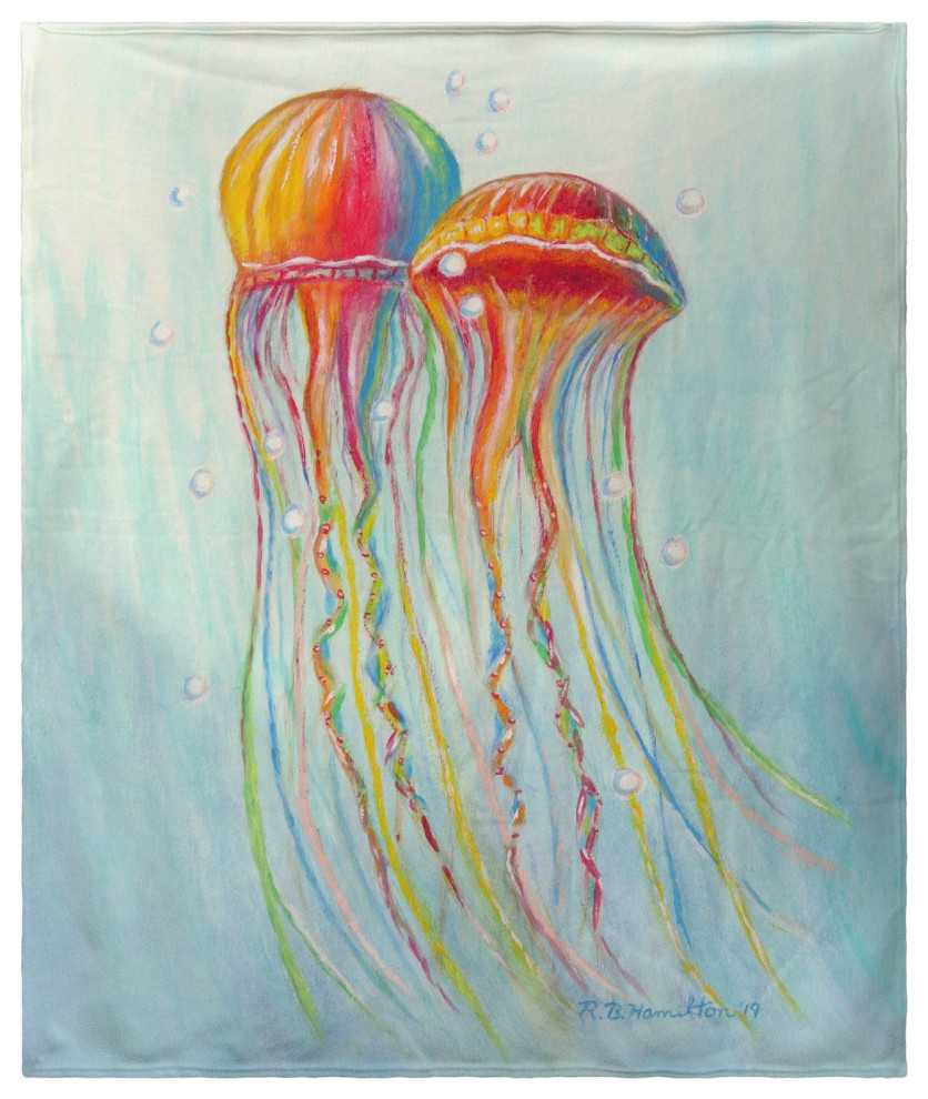 Betsy Drake Colorful Jellyfish Throw