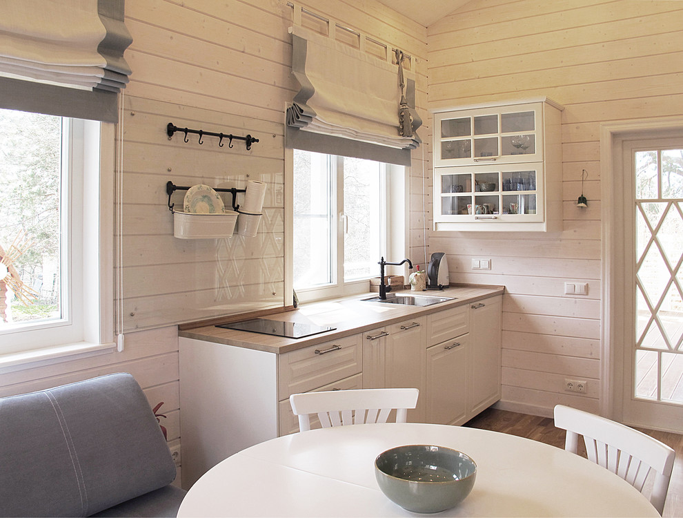 Одноэтажный загородный дом с баней