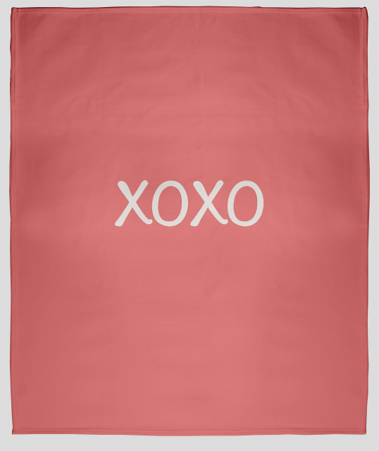 30 x 40 xOXO Valentine's Throw Blanket, Coral