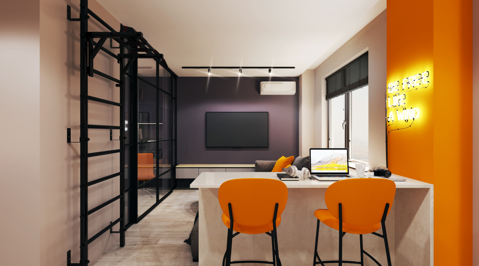 Апельсиновый фреш. Кухня-Гостиная.