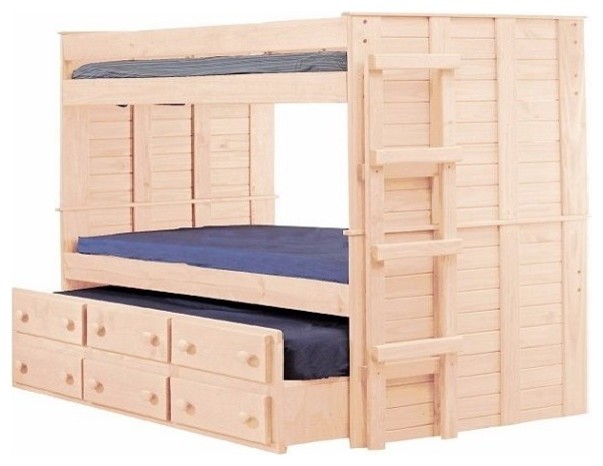 Haverhill Xl Twin Bunk Bed With Trundle, Unfinished Furniture Bunk Beds