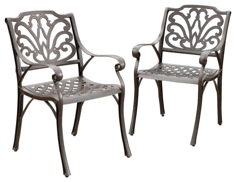 Gdf Studio Fonzo Outdoor Bronze Cast, Antique Bronze Outdoor Dining Chairs