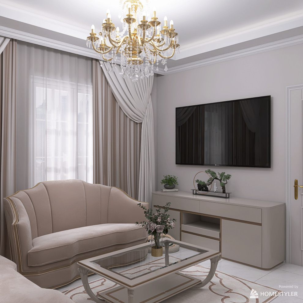 Проект в стиле "Неоклассика". Трехкомнатная квартира 63 кв.м