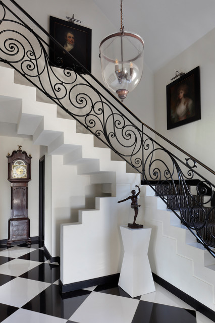 Lake Geneva Villa eclectique-escalier