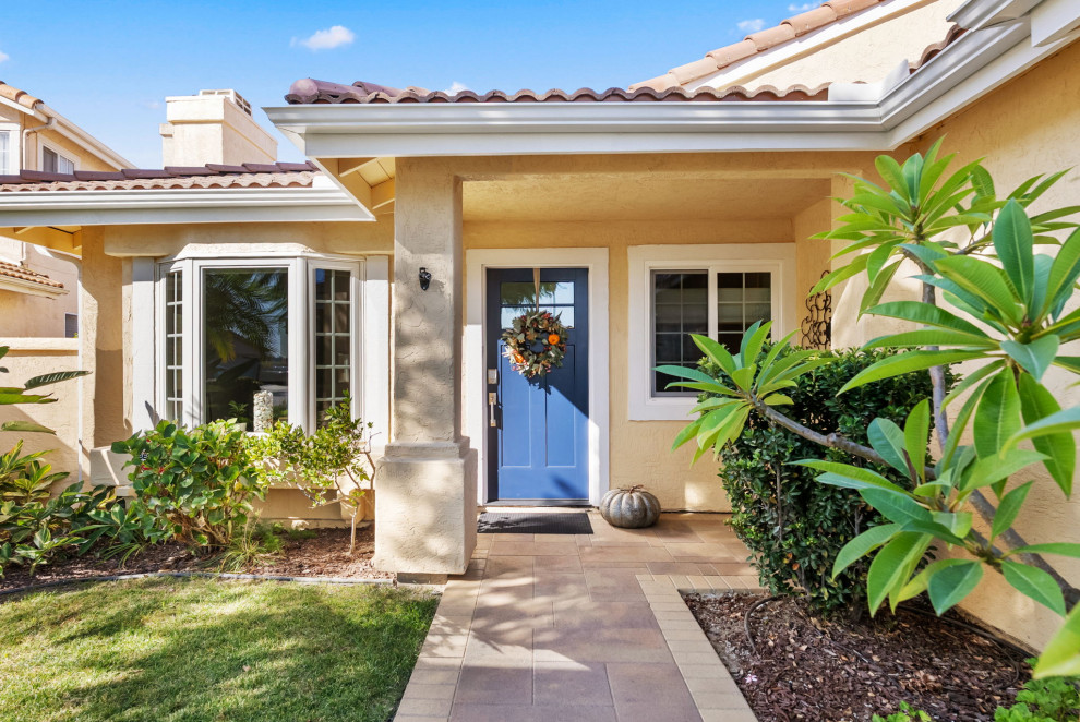 Large mountain style entryway photo in San Diego