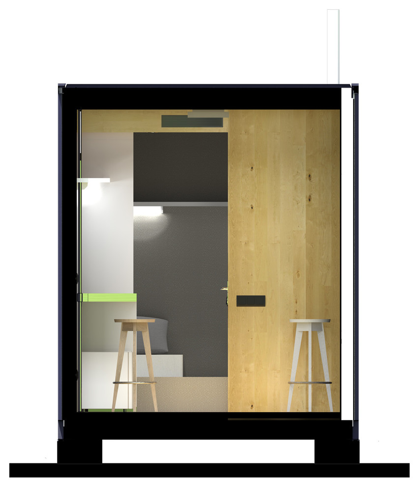 Два гостиничных номера в одном 45-ft морском грузовом контейнере