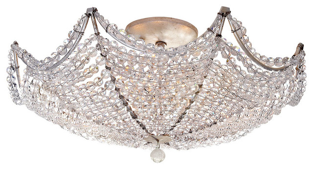 Niermann Weeks Bianca Flared Semi Flush Mount Burnished Silver Leaf Niermann Weeks Bianca Flared Semi Flush Mount Burnished Silver Leaf