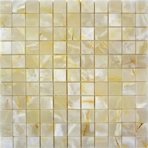 Marbleville 12 X12 White Onyx Square Pattern Polished Mosaic 12 X12 White Onyx Square Pattern Polished Mosaic Full Sheet Sample Traditional