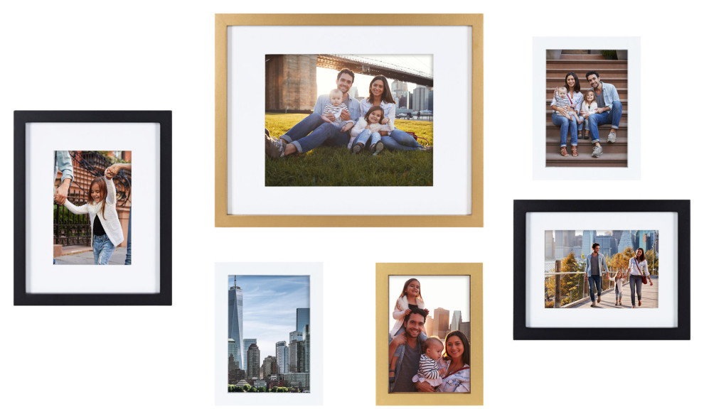 Gallery Wall Frame Set, 6 Piece Transitional Picture Frames by