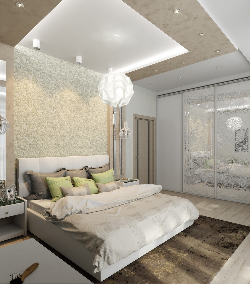 Современная квартира с большим круглым диваном