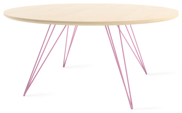Williams Round Coffee Table - Pink, Small, Maple