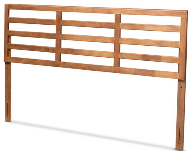 Bowery Hill Walnut Finished Wood King Size Headboard Transitional