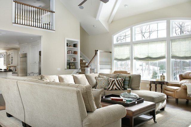 Custom home transitional-living-room