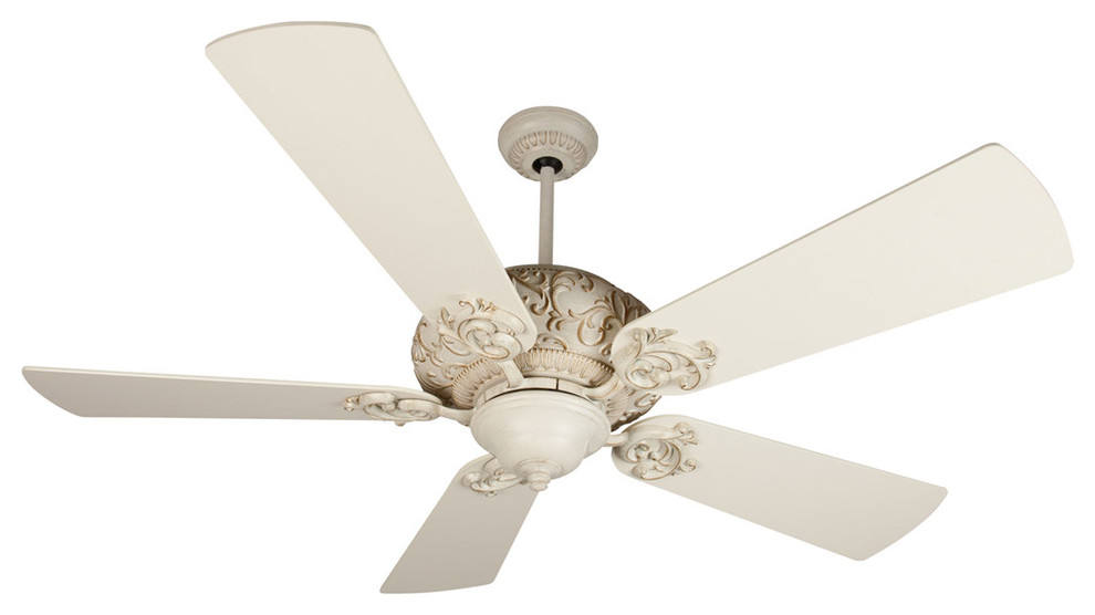 Ophelia Ceiling Fan Kit, Antique White Distressed Victorian Ceiling