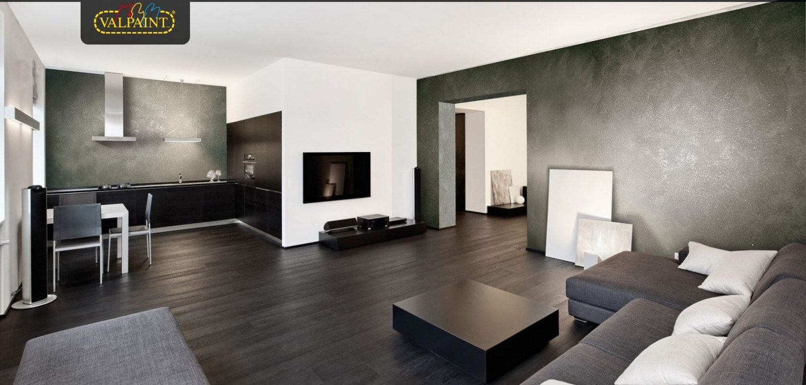 Декоративное покрытие Klondike light (Valpaint Италия) в интерьере