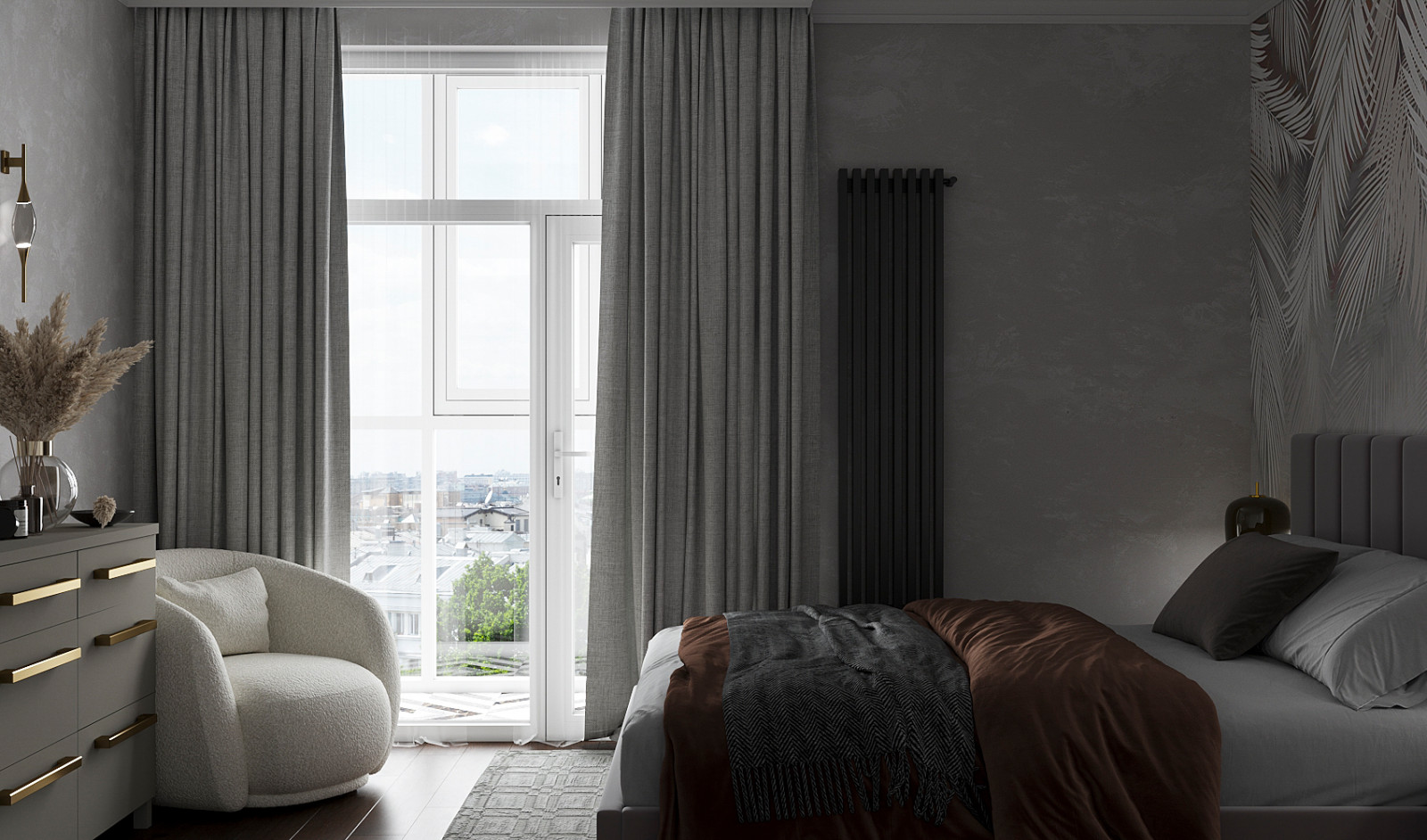 спальня в современном стиле 18м2йн