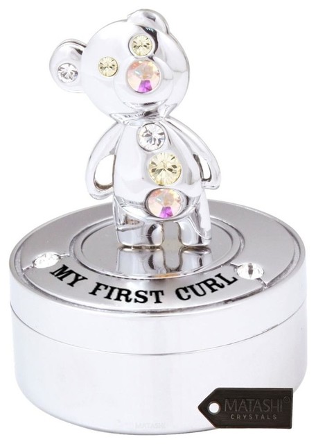 Chrome Plated Mini Silver Teddy Bear Keepsake Box - Contemporary ...