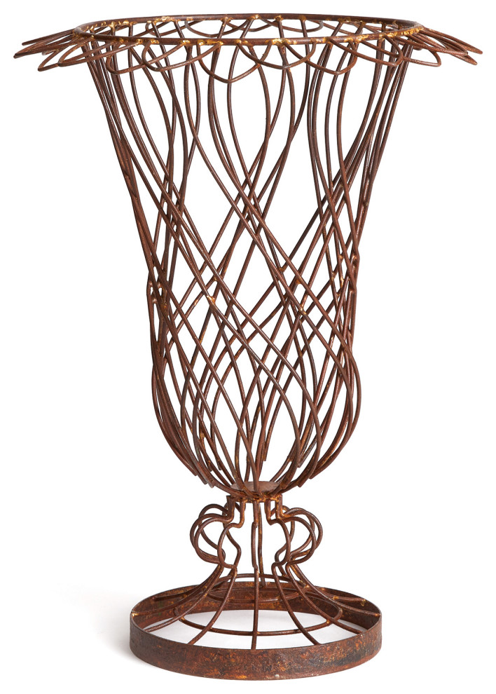 Weathered Metal Wire Vase