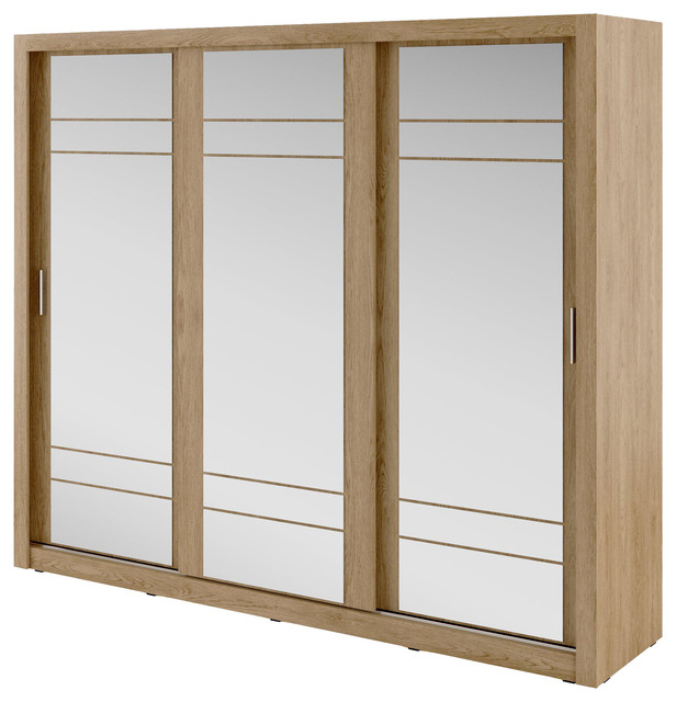 Verto 3-Door Sliding Wardrobe, Shetland Oak
