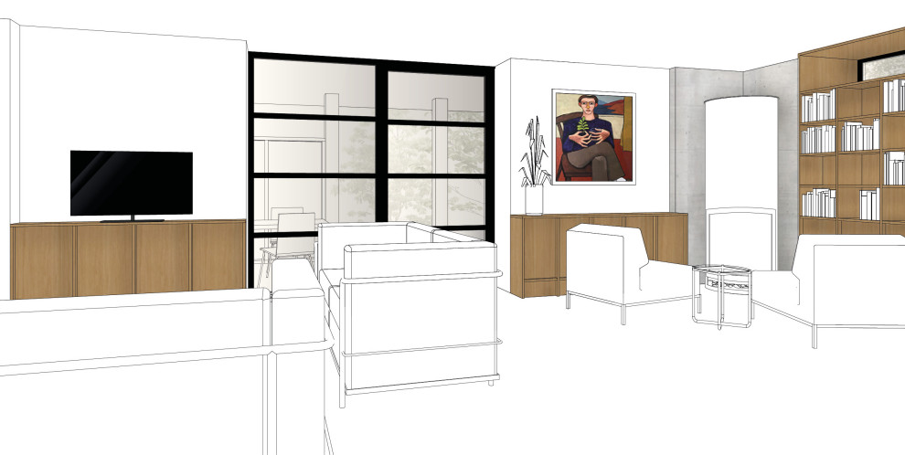 Mid-Century Wohnzimmer in Düsseldorf