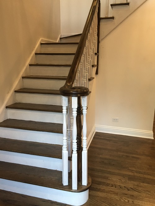 Should railing match floor exactly or be a little darker?