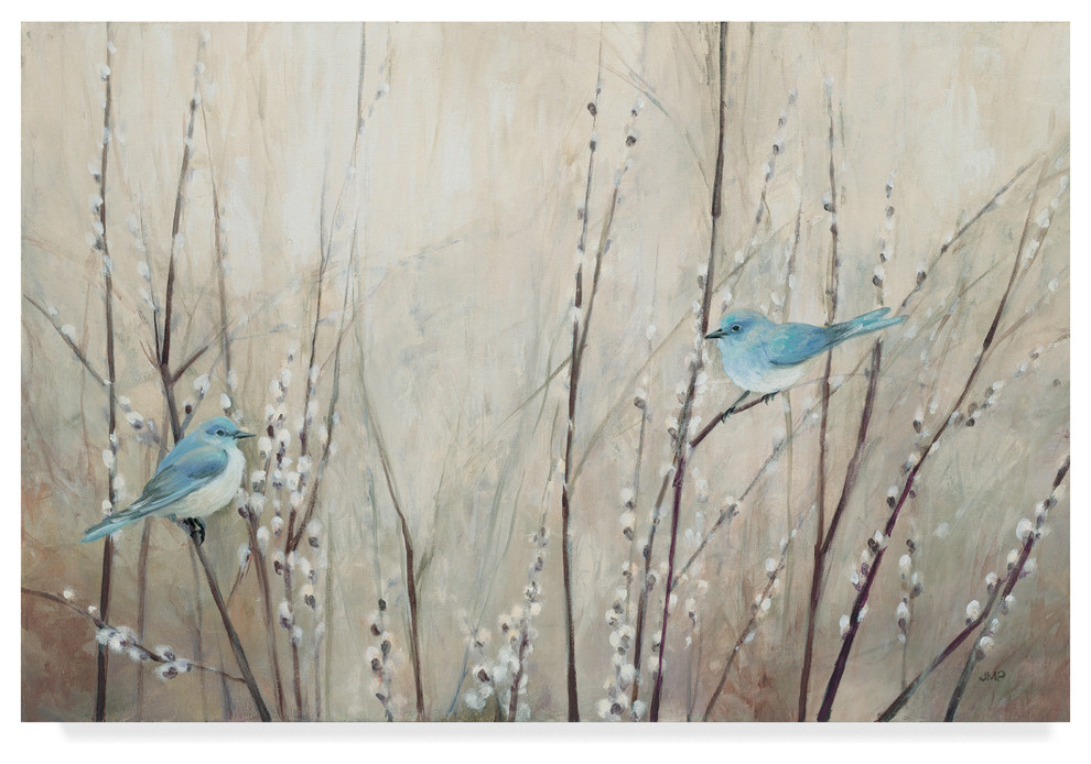 Bird Home Decor Two Bluebirds Canvas Wall Art Print