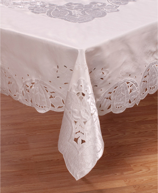 White 70x90-inch Oblong Tablecloth