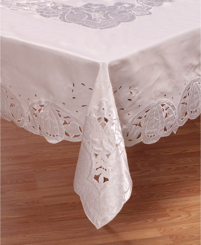 White 70x90-inch Oblong Tablecloth