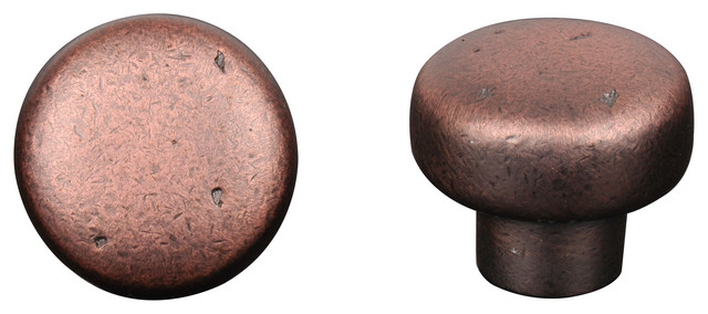 RK International, Distressed Heavy Circular Knob 1 3/8", Distressed Copper