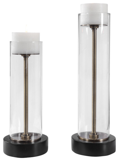Uttermost Charvi Glass Candleholders, 2-Piece Set