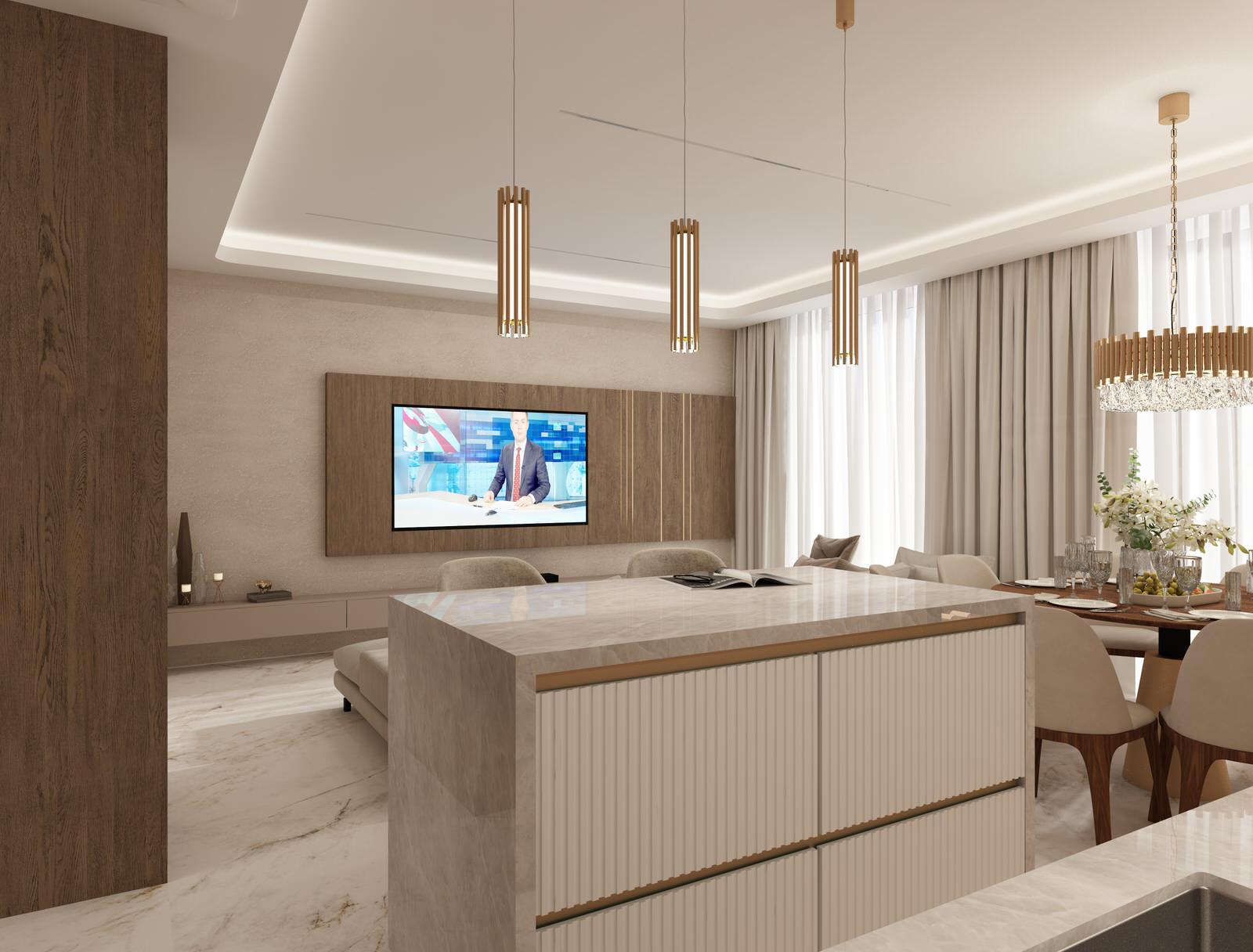 Гостиная и прихожая. Квартира Клубный дом "На Арочной"