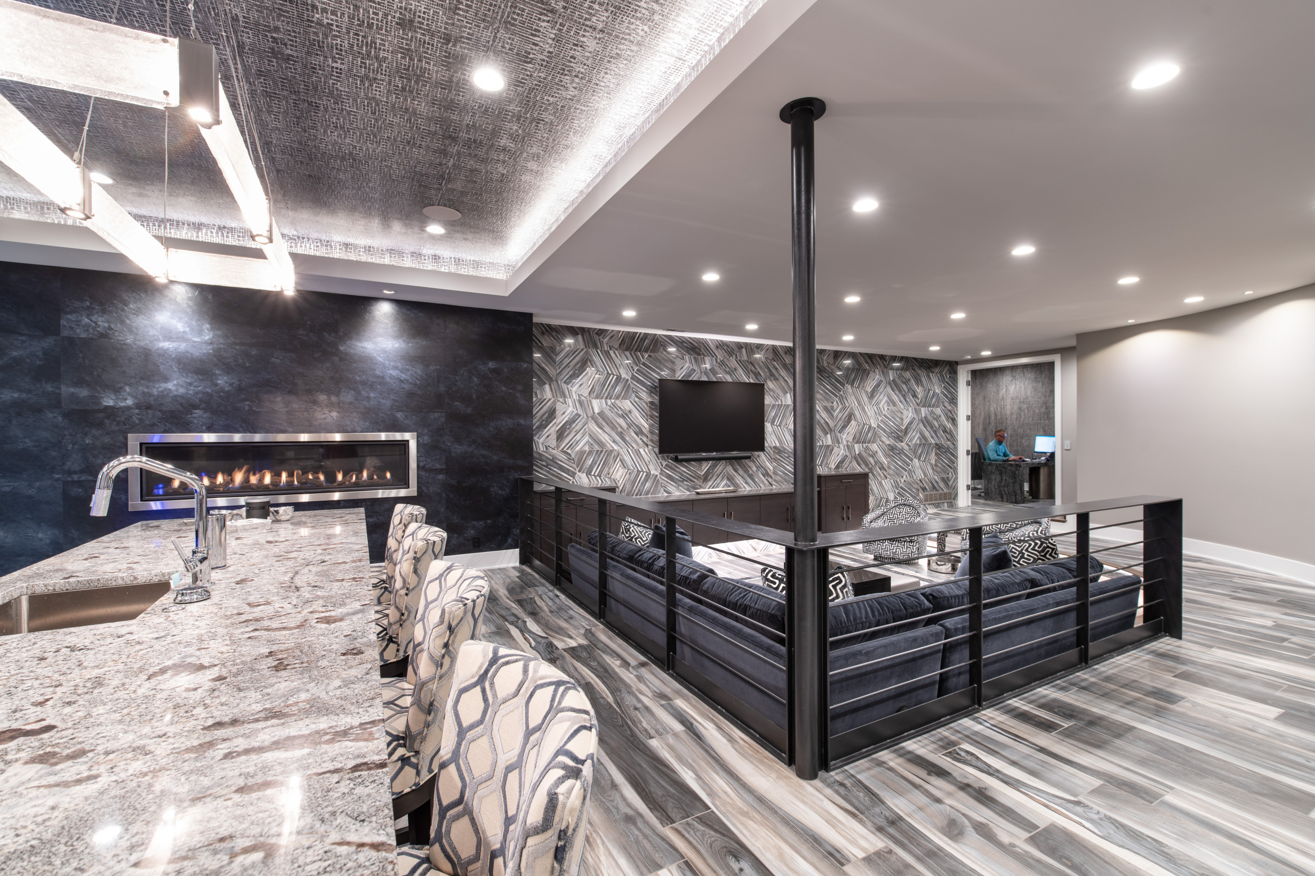 Modern Style Custom Basement | Sterling Ridge