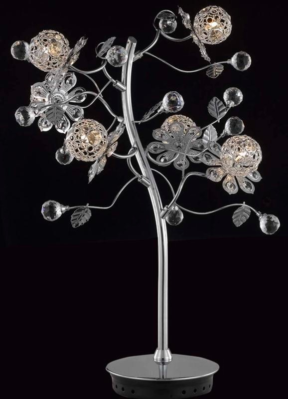 Elegant Lighting 2073 Iris Collection 6 Light table lamps in Elegant Cut Crystal