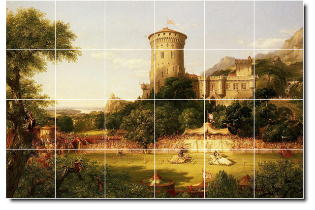 Thomas Cole Historical Painting Ceramic Tile Mural #171, 72"x48"