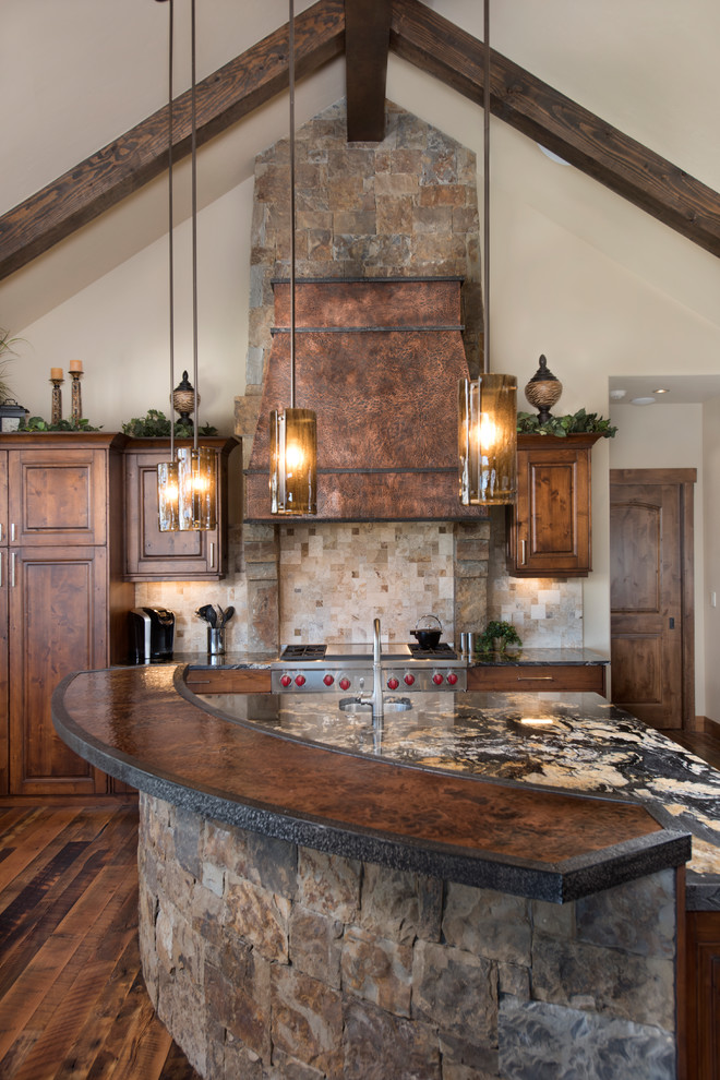 Inspiration for a rustic kitchen remodel in Denver