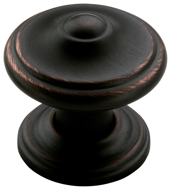 Amerock Revitalize Round Backplate Knob Oil Rubbed Bronze