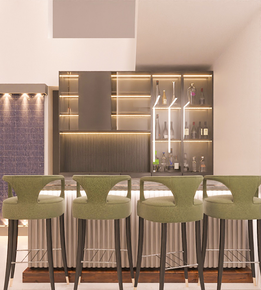 Ireo Victory Duplex Modern Home Bar Delhi by Neha Negi Designs