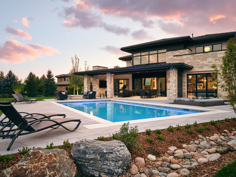 Transitional Smart Home in The Preserve - Pool - Denver - by Thomas ...