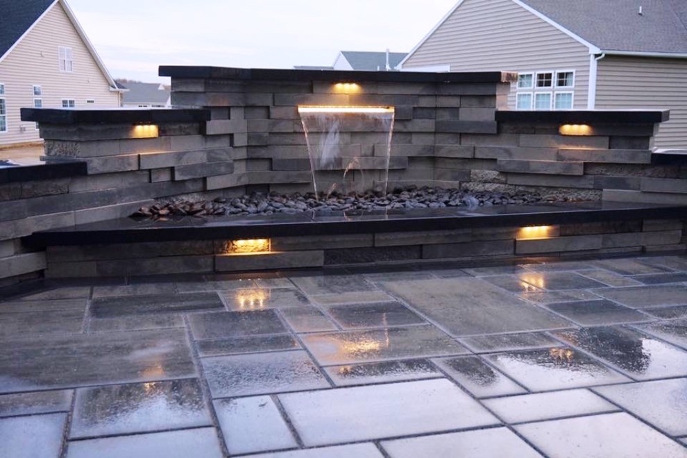 Monroe, NJ Patio with Contemporary Water Feature