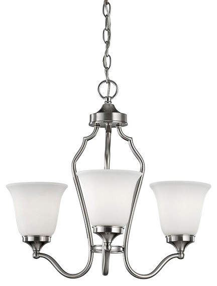 Murray Feiss Beckett 3 Light Steel Mini Chandelier - F2649/3BS