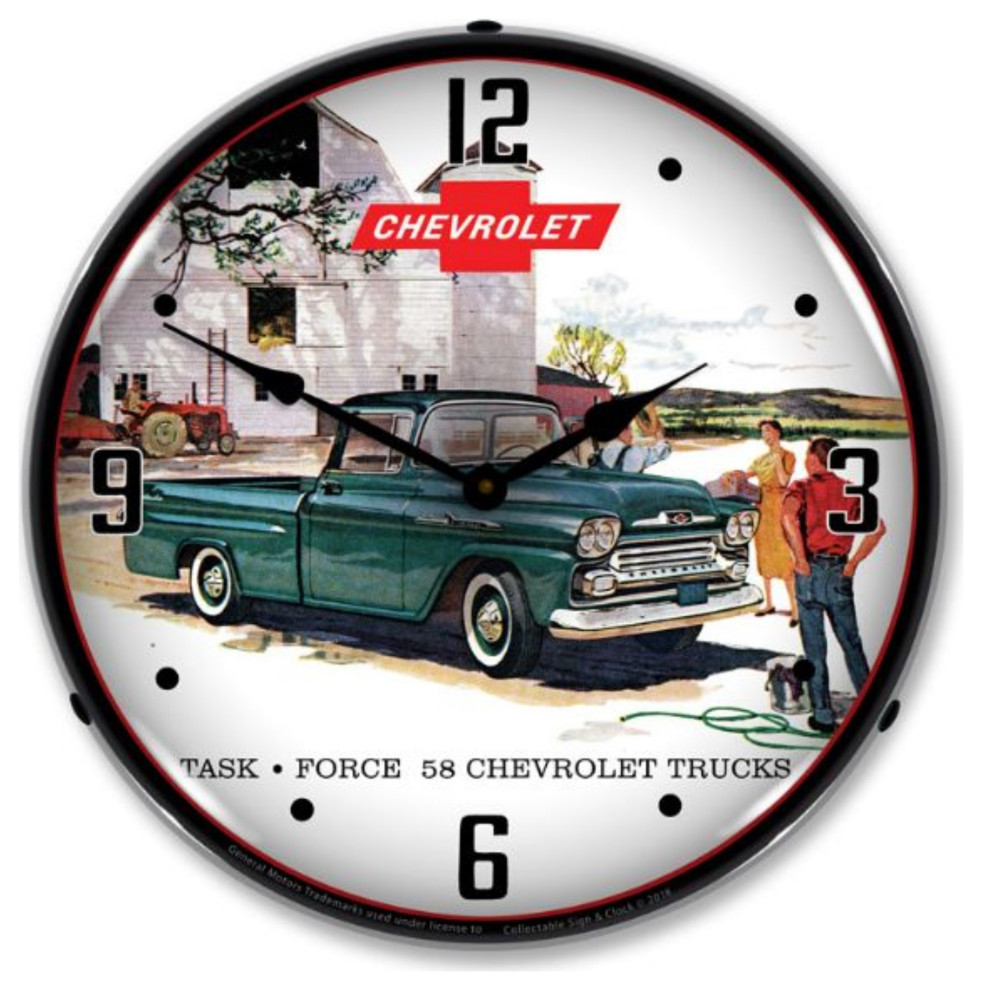 GM1801824 1958 Chevrolet Truck Clock Midcentury Wall Clocks by